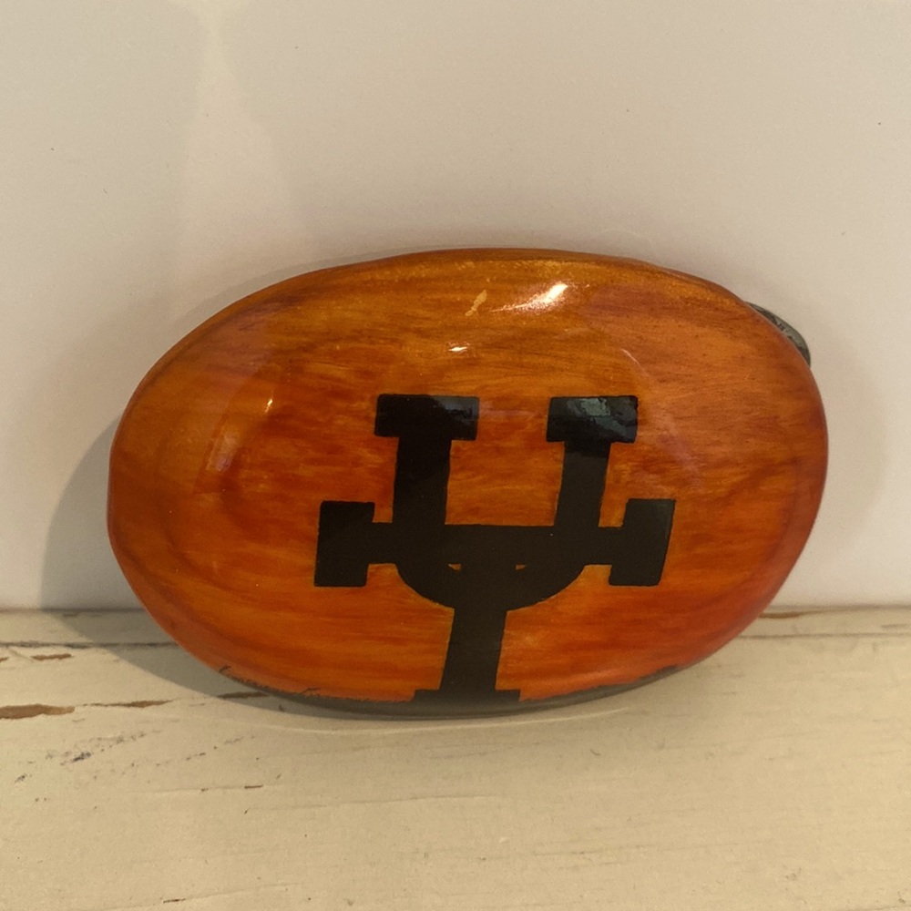 W.J. Fulkes 3/84 Vintage Wood Belt Buckle UT